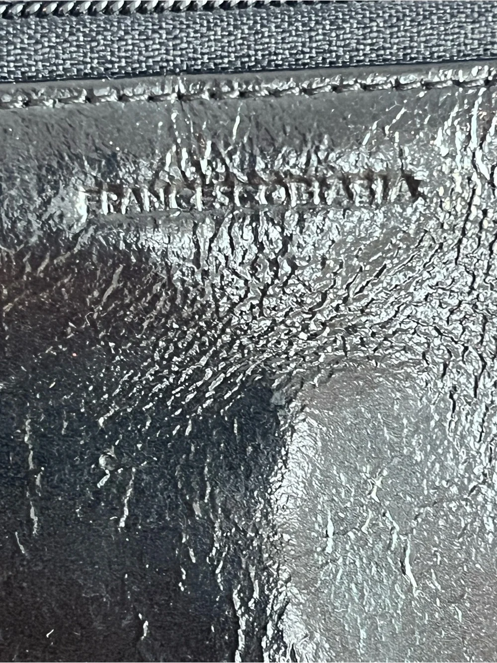 Francesco Biasia Leather Wristlet Clutch - Black